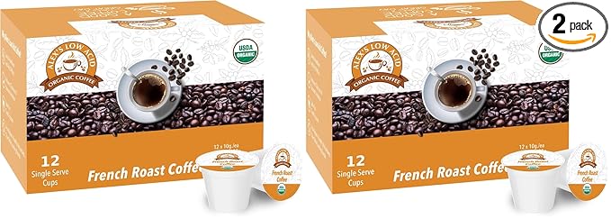 Alex's Low Acid Organic Coffee Single-Serve Pods (24-Pack) - French Roast