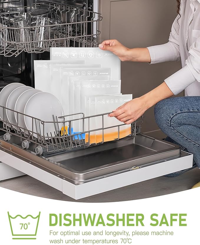 IDEATECH 10Pack Reusable Snack Bags Dishwasher Safe, Leakproof Reusable Freezer Bags, Food Freezer Storage Bags, Clear Small Resealable Baggies for Cookies, Candy (10Snack, Colored)