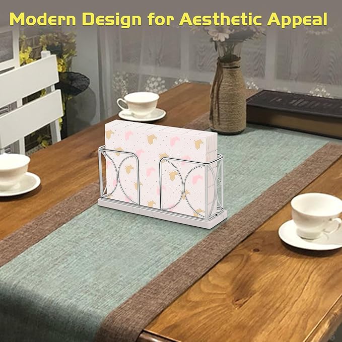 Napkin Holder with Marble Base, Guest Towel Paper Dispenser for Table, Modern Metal Napkin Stand, Ideal for All Bathroom Vanity, Kitchen Decor Accessories (Chrome, 4 Inch)