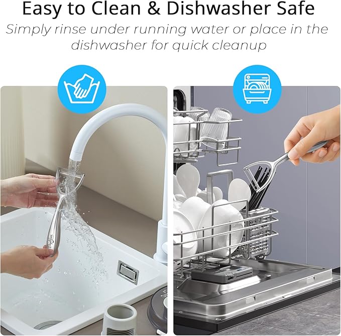 Vegetable & Fruit Y Peeler, 18/8 Stainless Steel Potato Peeler, Carrot Apple Cucumber Peeler, Ultra Sharp Serrated Blade, Comfort Ergonomic Handle, Rust-Resistant, Dishwasher Safe