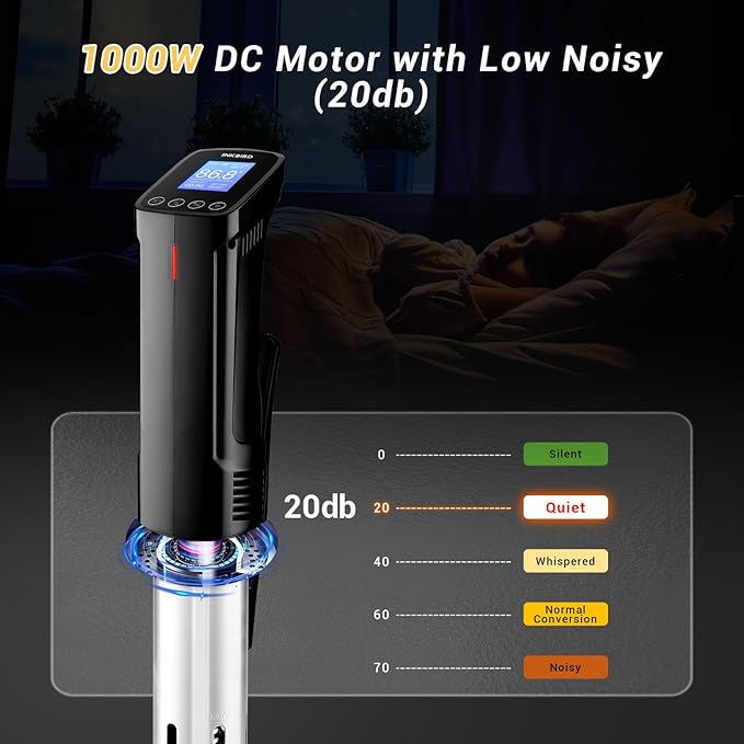 Sous Vide Cooker| Inkbird Wifi Sous Vide Mchine Sous vide Cooking Machine, 1000W Immersion Circulator with Recipes,Timer | Ultra-Quiet