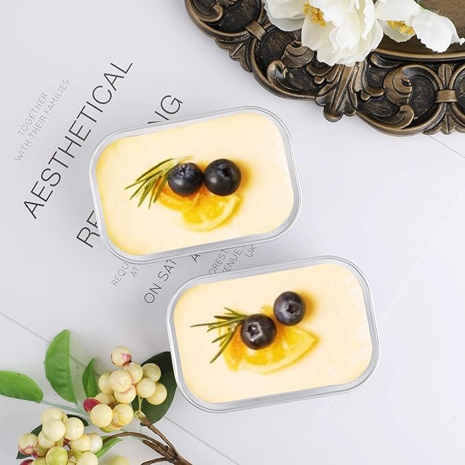 EUSOAR Baking Cups Aluminum Foil, 5.7oz 50pcs Reusable Cupcake Cups with Lids, Pie Ramekins, Creme Brulee Cup, Custard Cake Pudding Cup, Catering Party Favor-Gold