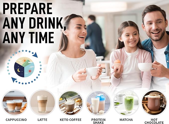 Zulay Kitchen Milk Frother Handheld Electric Whisk with AA Duracell Batteries – Durable Drink Mixer for Coffee, Lattes, Cappuccinos & More - Pink