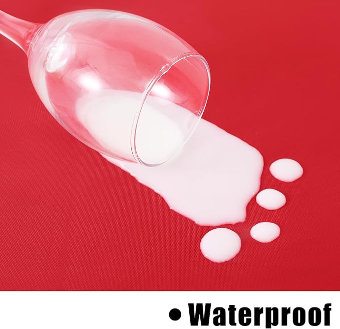 homing Rectangle Vinyl Tablecloth, Waterproof Spillproof Plastic Flannel Backed Table Cloth, Wipe Clean Table Cover for Dining, Buffet Parties and Camping (Red, 54" x 120")