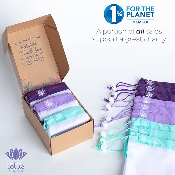 Lotus Produce Bags Reusable produce bags Eco-Friendly Mesh Produce Bags For Groceries