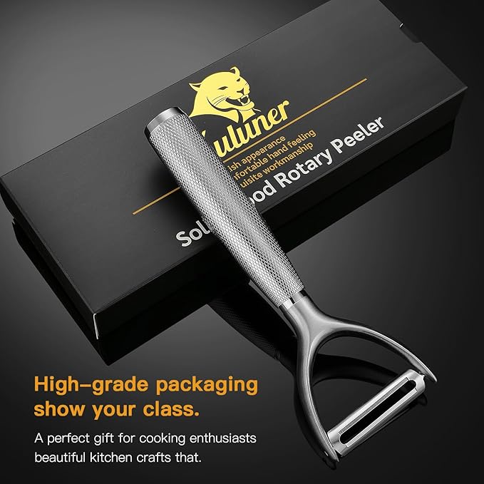 KULUNER Y-Type Vegetable Peeler, Silver Chrome Finish, 304 Stainless Steel Blade, Ultra Sharp Potato Peeler for Apples, Carrots, Heavy Duty Kitchen Peeler