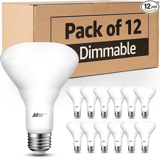 12 Pack BR30 LED Bulbs, 65W Equivalent, 10W 4000K Neutral White, 700 Lumens, Flicker-Free, Dimmable Recessed Can Flood Lights for Home & Kitchen, Long Lasting & Energy Efficient, E26 Base, UL Listed