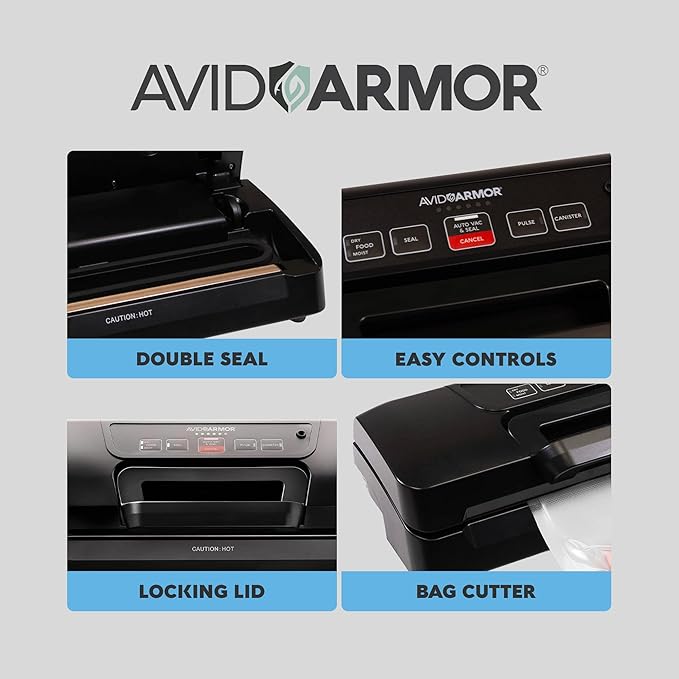 Avid Armor Vacuum Sealer Machine AVS7900, Vacuum Food Sealer for Food, Meat Sealers Vacuum Packing Machine, Compact Vacuum Sealers with 12-Inch Vaccum Sealer Bar
