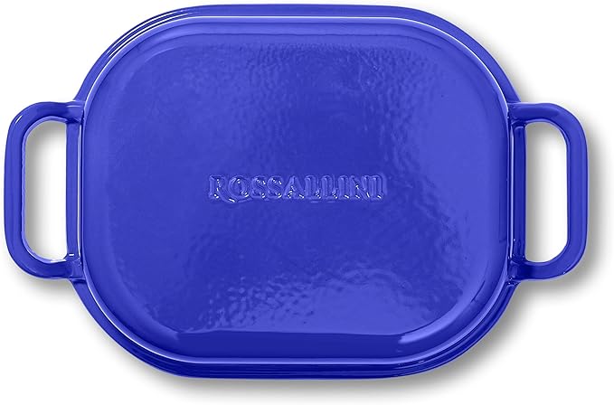 Signature Enameled Cast Iron Sourdough Bread Oven | Non-Stick with Tight Fitting Lid for Perfect Baking and Bread Making | 6QT Rectangle Oven With Lid [Indigo Blue]