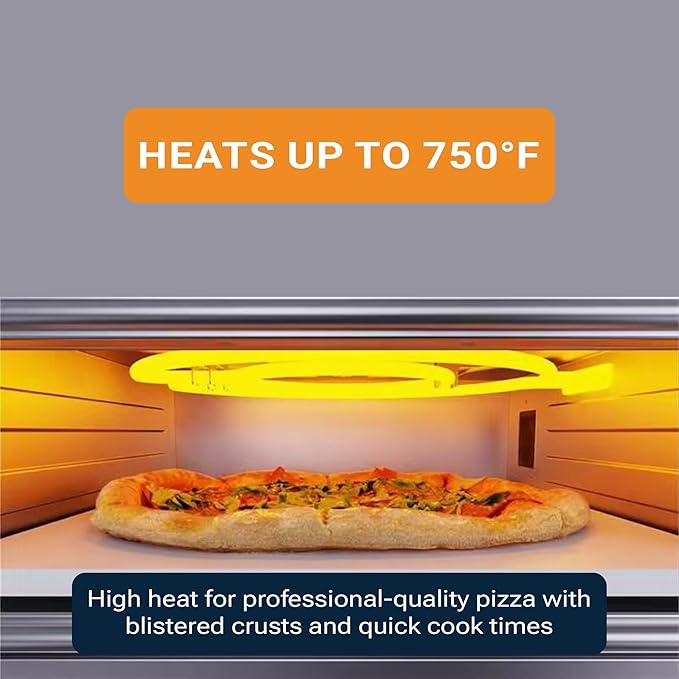 Equator ELECTRIC PIZZA OVEN Multi Program w/Baking Stone Countertop 0.5cf 110V for Home