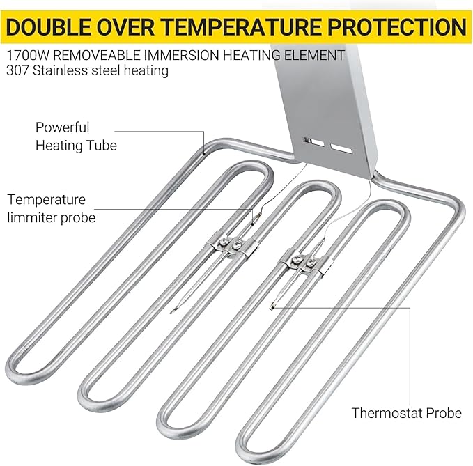Commercial-Dual 11L/3.3Gal Deep Fryer | 3400W High Power & 304 Stainless Steel | Adjustable Thermostat, with 2 Extra-Thicker Reinforced 6LB Baskets & Splash Guard for Food Trucks, Restaurants, Home K