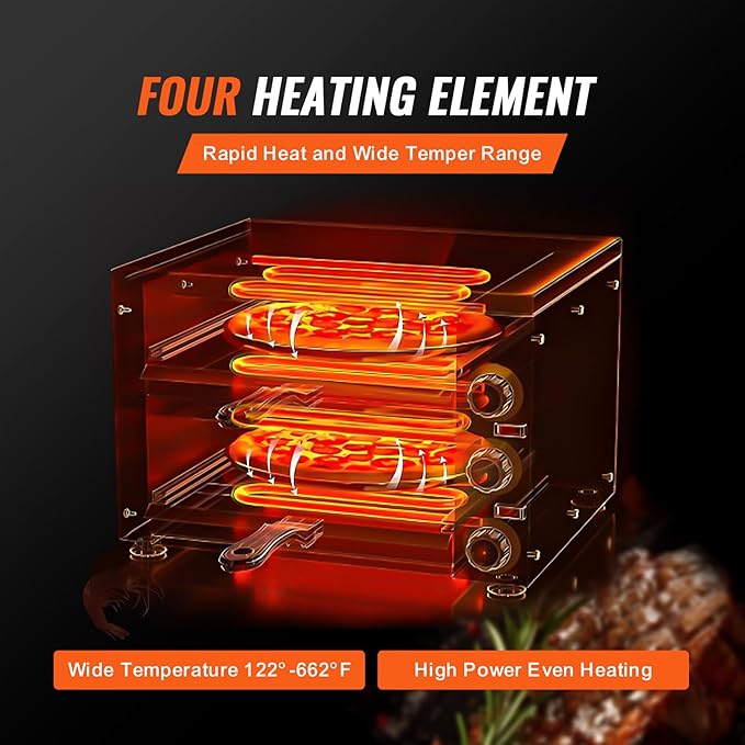 VEVOR Electric Pizza Oven for Countertops, 12-inch, 1700W, with Temp Control & 0-120 Min Timer, Even Baking Technology & Easy Clean Crumb Tray, Ideal for Both Commercial & Home Kitchens