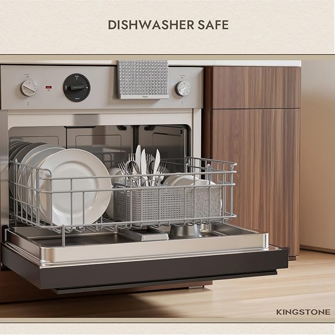 KINGSTONE Silverware Set with Steak Knives, 48-Piece Forged Flatware Set Cutlery Set Premium Stainless Steel, Service for 8, for Kitchen, Home, Wedding, Party, Mirror Polished and Dishwasher Safe