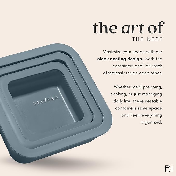 Ceramic Coated Glass Food Storage Container | No PTFE, PFOA, PFAS, and BPA | Reusable Non Toxic Meal Prep Container with Glass Lid | Easy To Store | 8 Cup Square [Dusk]