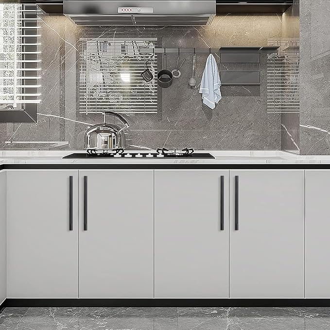 10 Pack 7-1/2 inch(192mm) Matte Black Kitchen Cabinet Handles Knurled Cabinet Pulls Black Drawer Pulls Kitchen Hardware