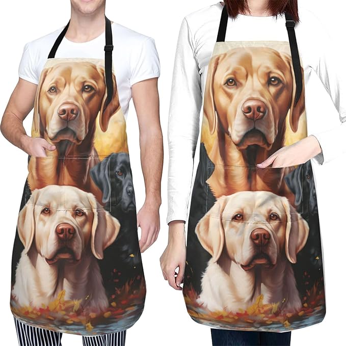 Funny Animal Apron with 2 Pockets Waterproof for Men Women Kitchen Garden Decor