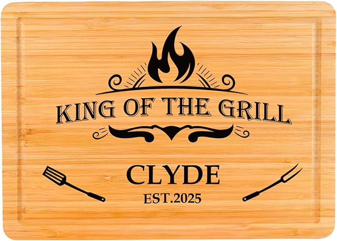 King of the Grill & Queen of the Grill Personalized Cutting Board – Custom Bamboo BBQ Board for Men, Women & Couples | Housewarming, Wedding Gift | Grilling Accessories 2025
