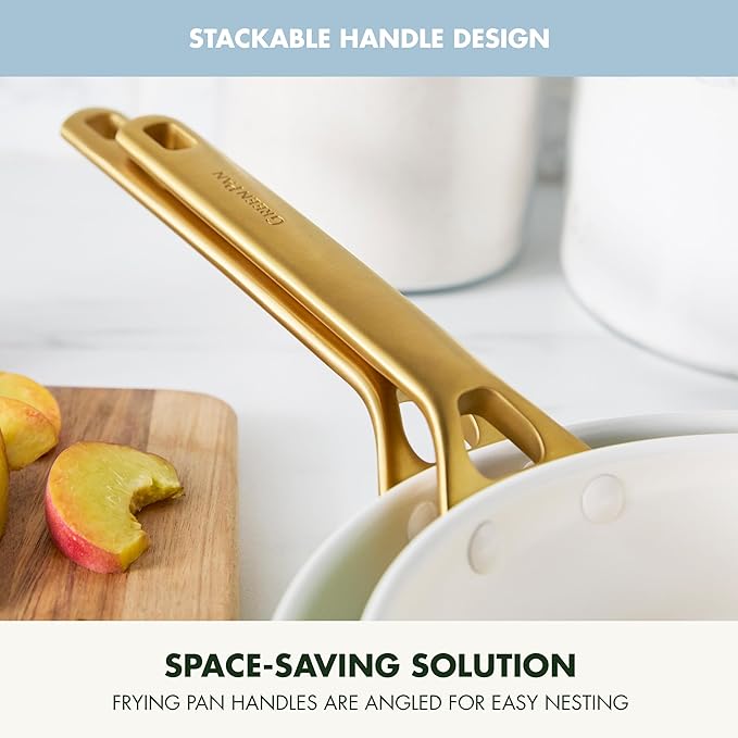 GreenPan Nonstick Reserve Pro 10 Piece Cookware Set, NSF Certified Ceramic, Hard Anodized PFAS-Free Pots & Pans Set with Lids, Stainless Steel Handles, Oven & Dishwasher Safe, Glacier Blue