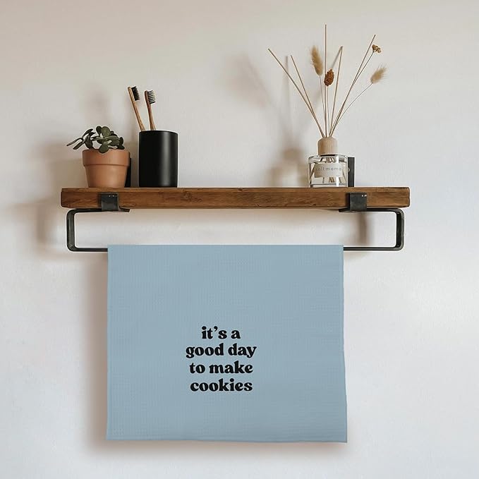 Baking Towels, Tea Towels for Baking, Gifts for Bakers Cookie Lovers Cooks, Baking Gifts for Women Bakers, It's a Good Day to Make Cookies Kitchen Towels, 16x24 （12）