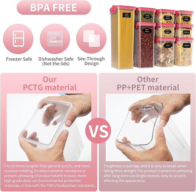 HOMER Moroccan Style Kitchen Canisters, 9-Piece BPA-Free Food Storage Set | Air-Tight Containers for Cereal, Pasta, Coffee & Spices