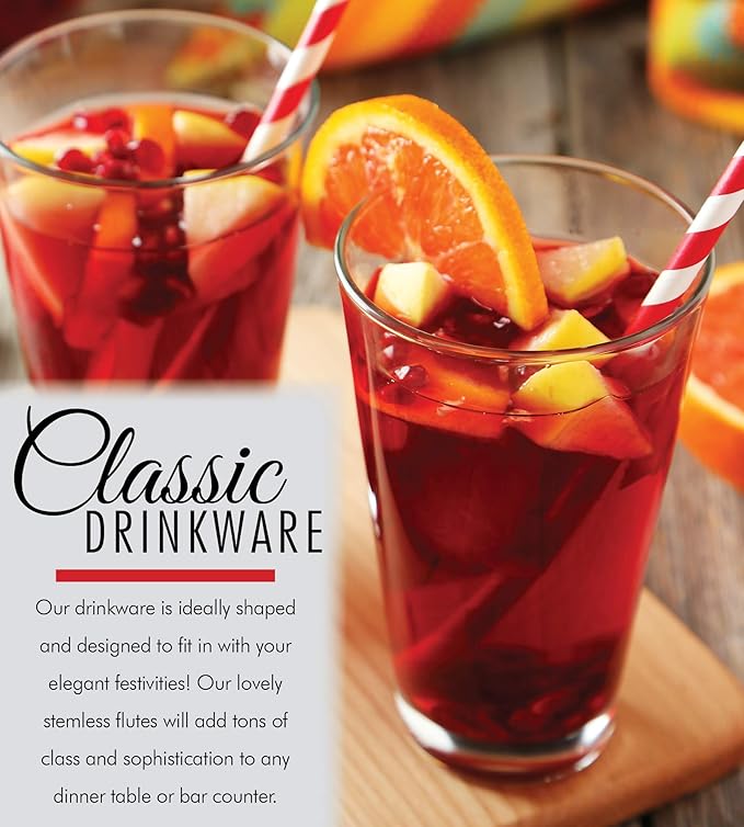 Pint Beer Glasses Set of 12 – 16 oz Tall Clear Drinking Glasses and All Purpose Tumblers – Heavy Base Cocktail, Water, Juice Glass – Pub Style Design For Home Dining, Bars, and Parties