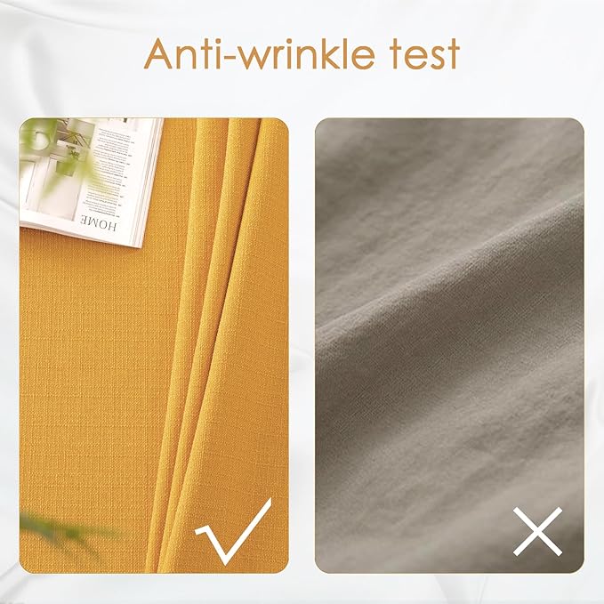 BALCONY & FALCON Rectangle Tablecloth Washable Wrinkle Resistant and Water Proof Table Cloth Decorative Linen Fabric Tablecloths for Dining Parties Kitchen Wedding and Outdoor Use (Gold Orange, 55x70)