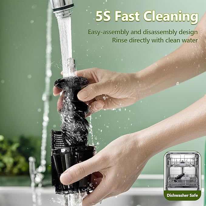 Masticating Fruit Vegetable Juicer Machine, 2-In-1 Electric Juicer Grinder 18 Adjustable Settings for Coffee Bean Nut, 250W Quiet Juicing Machine Cold Press Extractor BPA Free Easy To Clean & Assemble