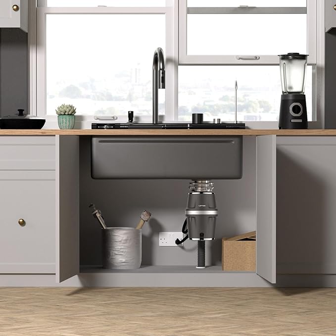 Lefton 29.5"x 18.25" Single Bowl Stainless Steel Kitchen Sink KS2206 with 3/4 HP Continuous Feed Garbage Disposal LGD-714