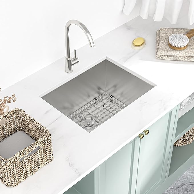 24 Inch Undermount Laundry Sink - Mocoloo 24 x 18 Stainless Steel Undermount Utility Sink 16 Gauge Single Bowl Handmade Basin 12 Inch Deep Stainless Laundry Room Sinks