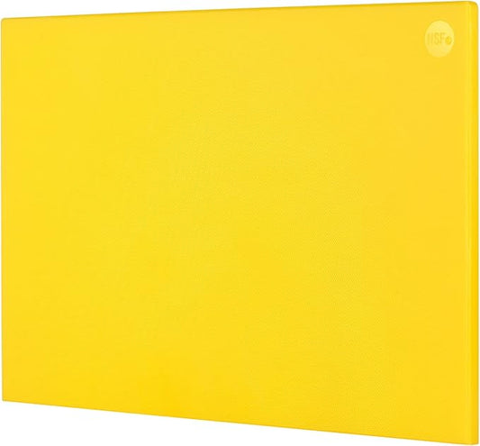 CURTA Cutting Boards for Kitchen,18" x 12" x 0.5" Yellow Color Coded Plastic Chopping Board with Anti Slip Surface Dishwasher Safe