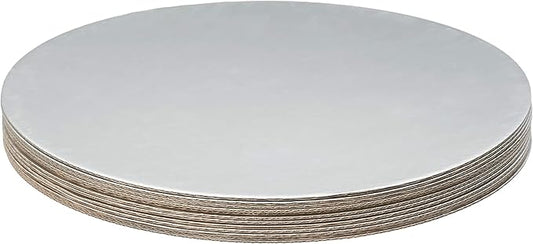 Fox Run 12-Piece Cardboard Cake Circle Base Set, 10 x 10 x 0.25 inches, Silver