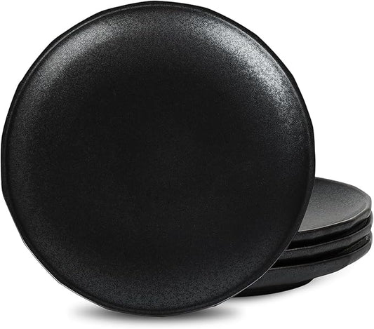 Stone Lain Rio 4-Piece Salad Plate Set Stoneware, Black