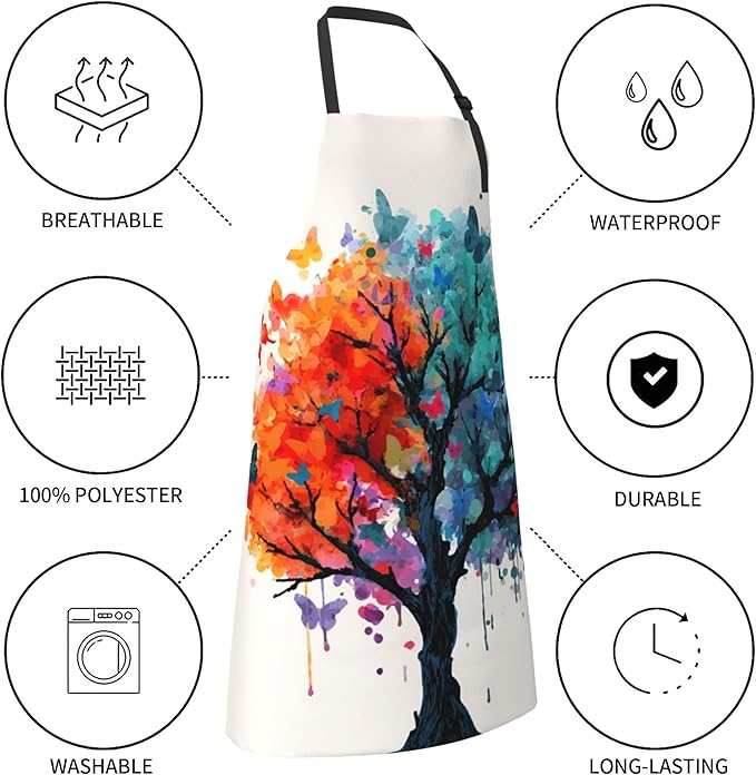 Funny Animal Apron with 2 Pockets Waterproof for Men Women Kitchen Garden Decor