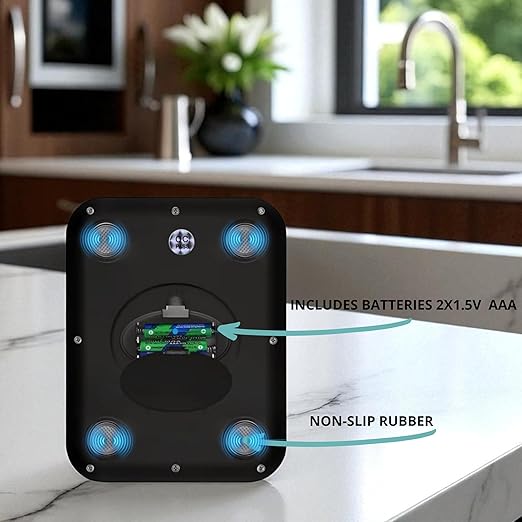 Food Scale For Kitchen - Stainless Steel Kitchen Scale, 100% waterproof, Batteries Included, Weighs Up to 22 lb/10kg, Digital Scale, Food Scale With Nutritional Calculator, Baking Scale, Cooking Scale