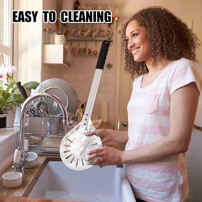 Pizza Turning Peel 7 Inch Round Anodized Aluminum Perforated Pizza Peel Turner With Metal Handle Pizza Paddle Spinner For Outdoor Pizza Oven Accessories