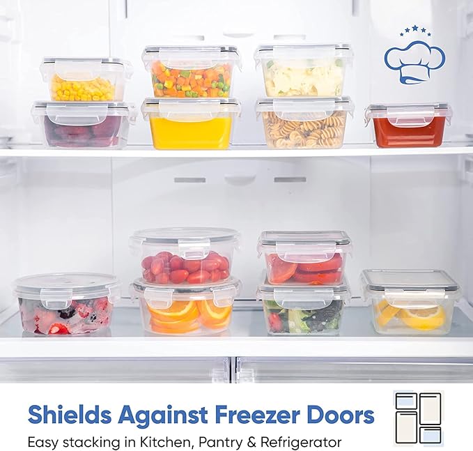 Chef's Path 72 Piece Airtight Food Storage Containers with Lids, 36 Containers and Lids, Stackable Kitchen and Pantry Canisters for Meal Prep and Food Storage - Transparent