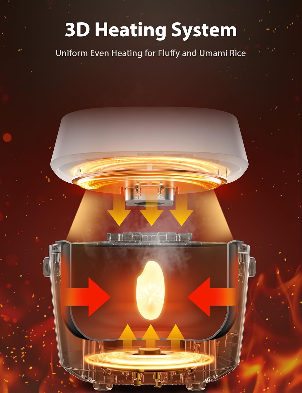 TOSHIBA Umami Smart Rice Cooker 10-Cup Uncooked, Fuzzy Logic, 15-in-1 Functions, Digital Display, Delay Timer, Keep Warm, Nonstick Inner Pot, White