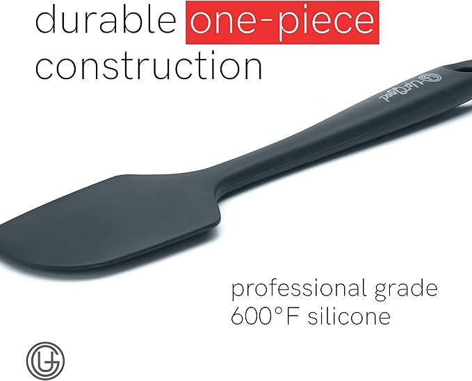 UpGood Silicone Spatula Set 600°F - High Heat Resistant Nonstick, Small and Large Kitchen Spatulas - Flexible BPA Free Professional Grade Cookware - Utensils for Cooking, Baking, Mixing(4 Pcs, Grey)