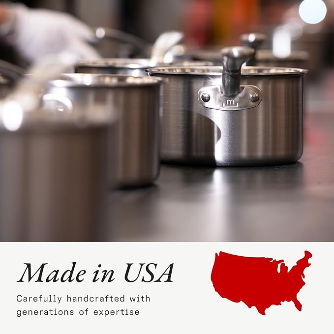 Made In Cookware - ProCoat Non Stick 3 Piece Frying Pan Set (Includes 8",10",12") - 5 Ply Stainless Clad - Professional Cookware - Crafted in USA - Induction Compatible - (Graphite)