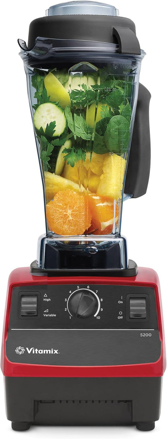 Vitamix 5200 Professional Grade Blender for Smoothies, Food Grinder and Emulsifier, 64oz Pitcher, Red