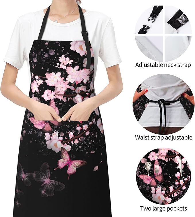 Funny Animal Apron with 2 Pockets Waterproof for Men Women Kitchen Garden Decor