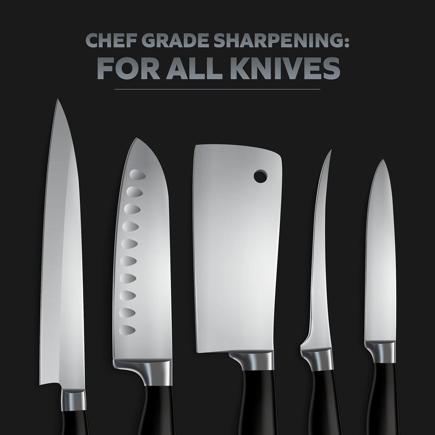 Hugo & Jude Premium Rolling Knife Sharpener - Sharpening Made Easy - Ergonomic Diamond Rolling Wheel Sharpener, 15/18/20/22° Magnetic Angles for Kitchen Knife Sharpener- Kitchen Gadgets & Gifts