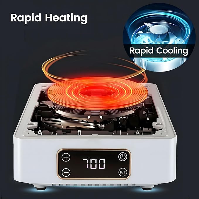 Small Hot Plate Mini Induction Cooktop, 700w Portable Stove Kitchen Cooktop Electric Heater Mini Induction for Moka Pots