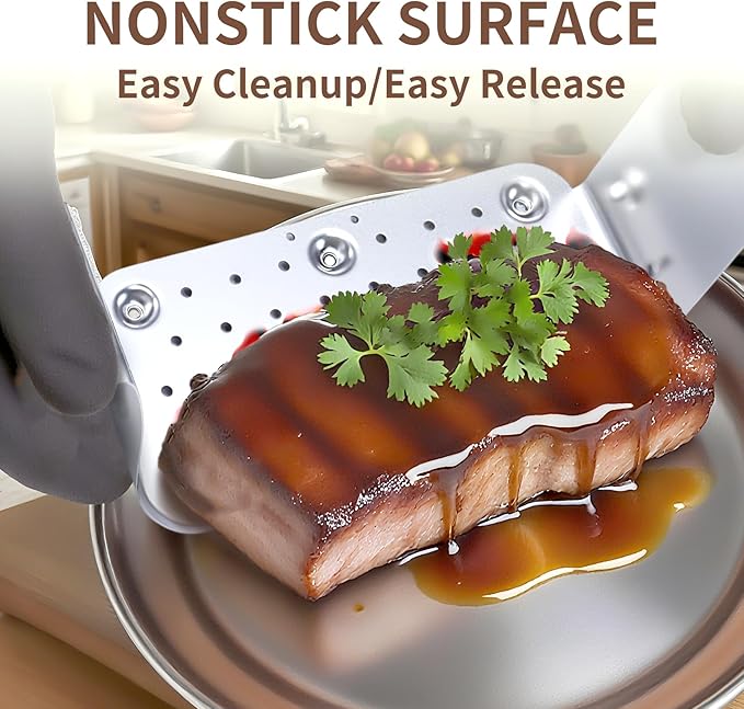 9x5 Meatloaf Pan with Drain Tray, 2-SET Nonstick Baking Loaf Pan for Roasting Meat, Bread, Turkey Meatloaf, Oven-Safe Healthy Baking Pan for Meatloaf, Banana Bread, Sandwich(Silver)