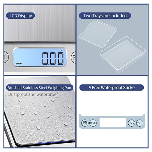 Upgraded Large Range Small Kitchen Scale, USB Charging Mini Food Electronic Scale, High Accuracy Cooking Scale, Pocket Scale with LCD Display, 1kg/0.01