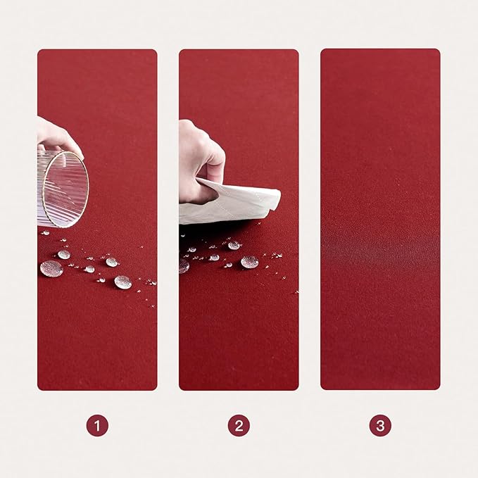 BALCONY & FALCON Rectangular Table Cloth Water Resistant Double-Sided Usable Peach-Skin Fabric Tablecloth for Weddings Holidays Dining Banquets Gardens(Black and Red, 55x70)