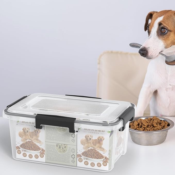 6 Pack 10 L Stackable Storage Bin with Latching Lid and Tight Seal, Airtight Storage Container Boxes for Dry Food, Keep Fresh