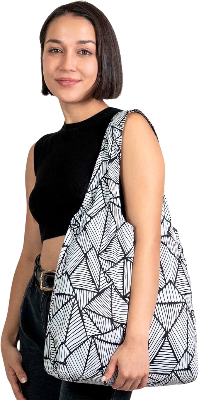 Nanobag Ultra-Lightweight Foldable Tote for Women & Men, Reusable Grocery & Travel Bag, Packable Collapsible Compact Market Essential (Standard Sketch)