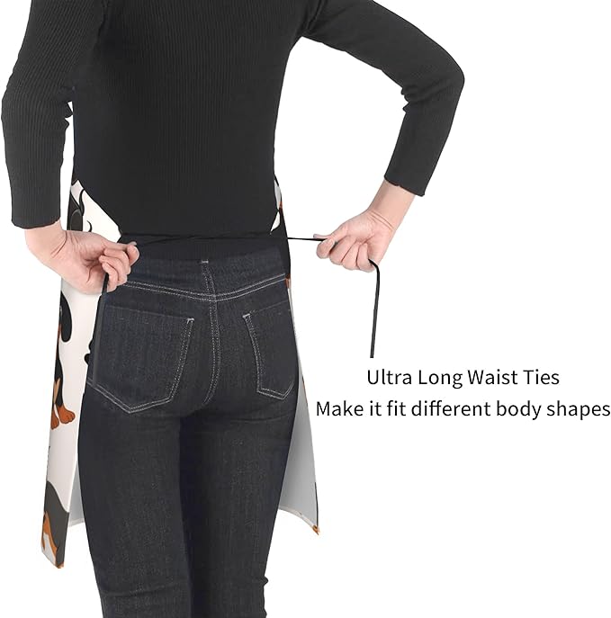 Funny Animal Apron with 2 Pockets Waterproof for Men Women Kitchen Garden Decor