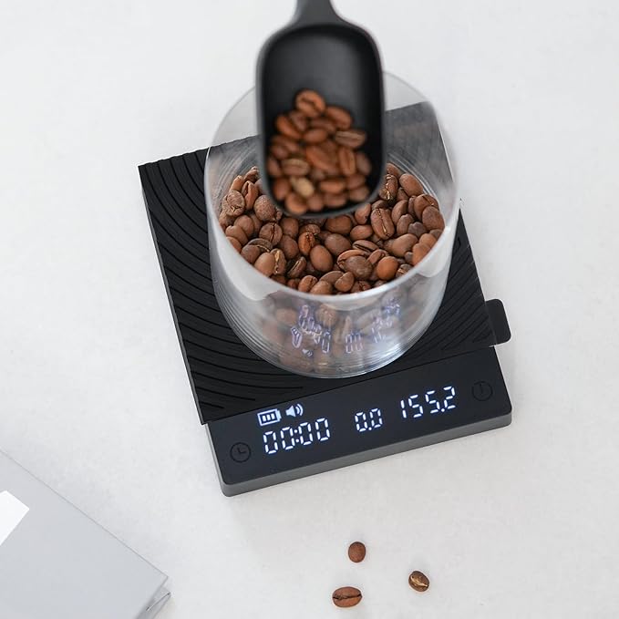 TIMEMORE Basic Mini Coffee Scale, Multifunction Electronic Espresso Scale, Weigh Digital Drip Cone Scale with Timer, Ultra Thin and LightMini Digital Food Kitchen Scale for Baking, Cooking